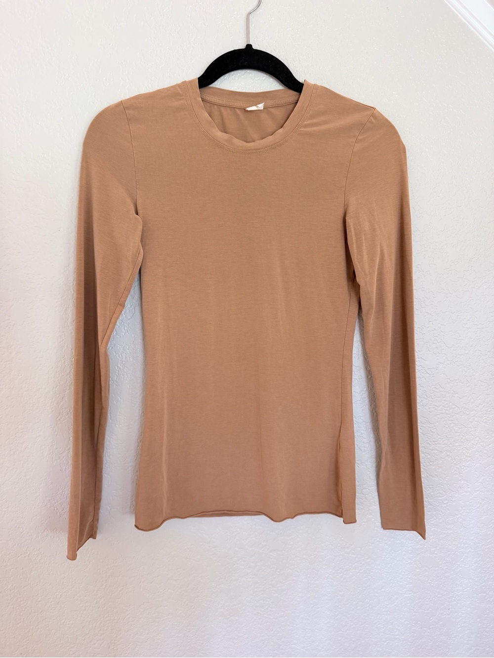 ARKET Camel Long Sleeve Crewneck Top Size XS